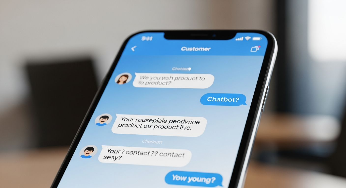 Giao diện một cuộc trò chuyện giữa khách hàng và chatbot trên màn hình điện thoại, chatbot đang tư vấn sản phẩm và hỏi thông tin liên hệ một cách tự nhiên.
