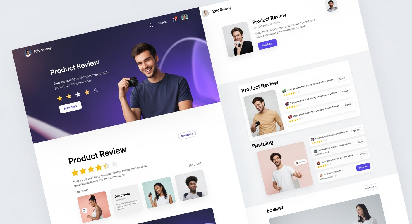 Minh họa một website với giao diện thân thiện, dễ sử dụng, có các ô đánh giá sản phẩm và phần bình luận, thể hiện sự tương tác và gắn kết cộng đồng khách hàng với doanh nghiệp.