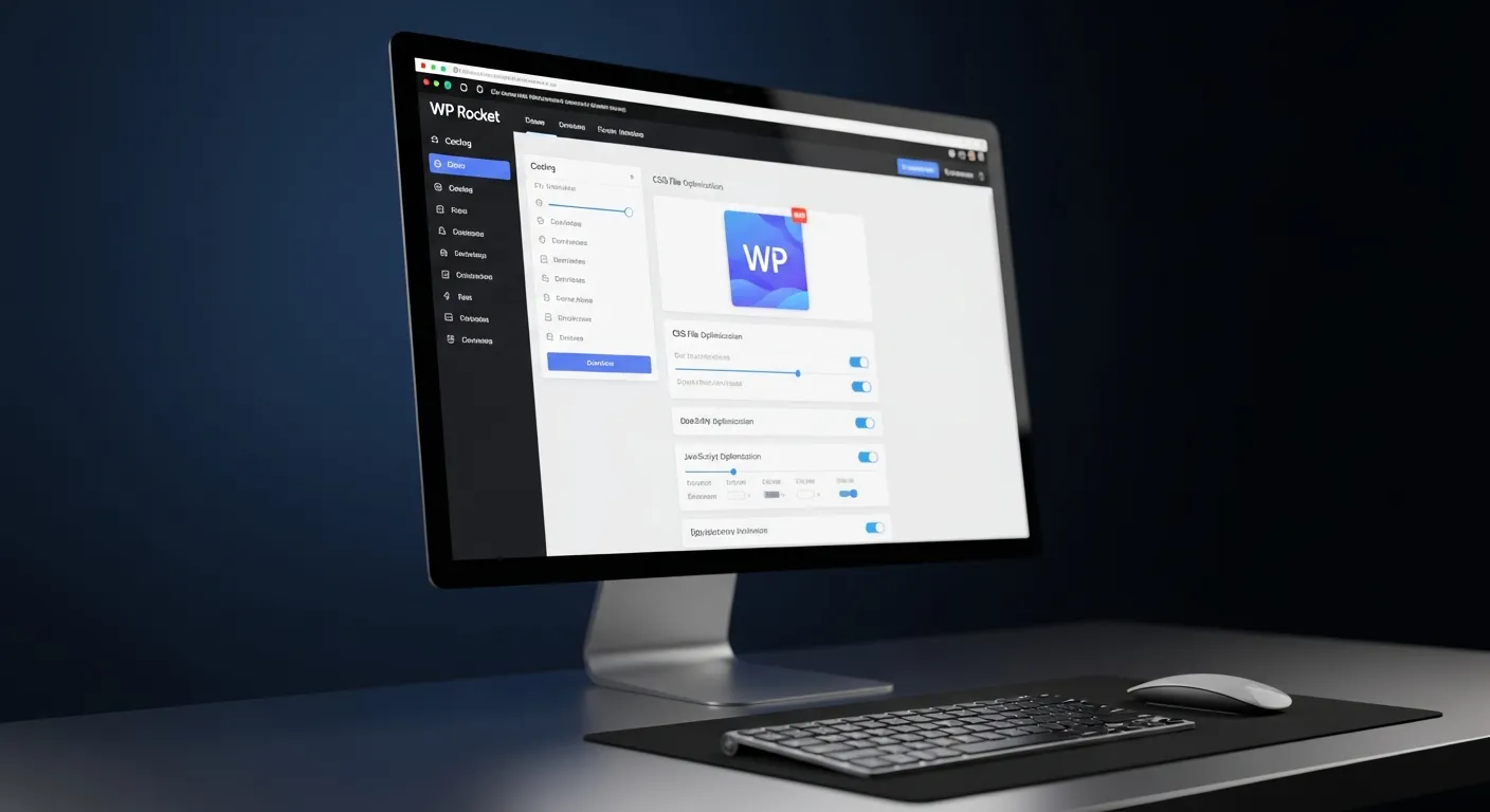Bảng điều khiển của plugin WP Rocket hiển thị các tùy chọn caching, tối ưu file CSS và JavaScript cho website WooCommerce, giúp cải thiện đáng kể tốc độ tải trang.