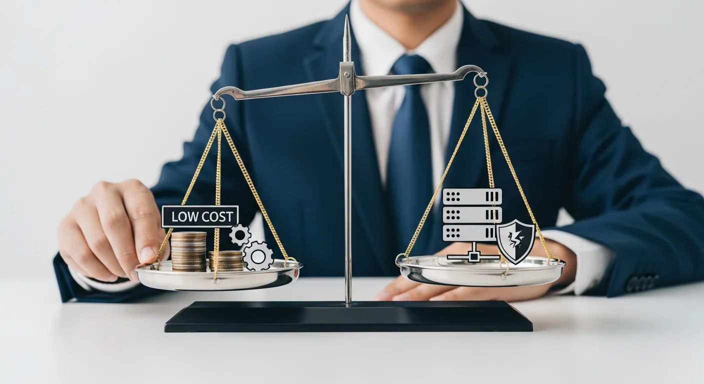 Hình ảnh cân đĩa so sánh chi tiết các ưu nhược điểm của dịch vụ shared hosting cho người dùng