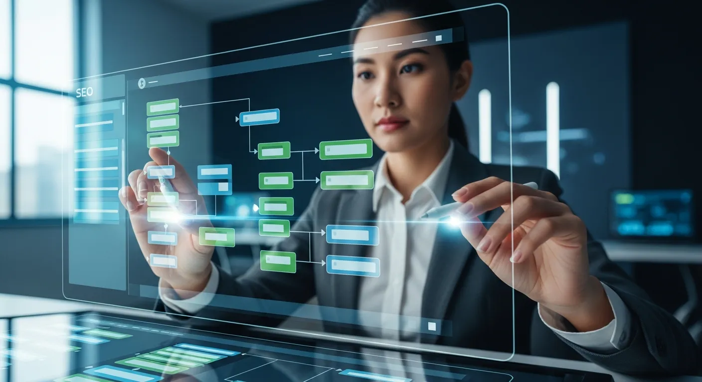 Chuyên gia SEO Việt Nam đang tối ưu hóa cấu trúc và nội dung cho website trên giao diện hiện đại