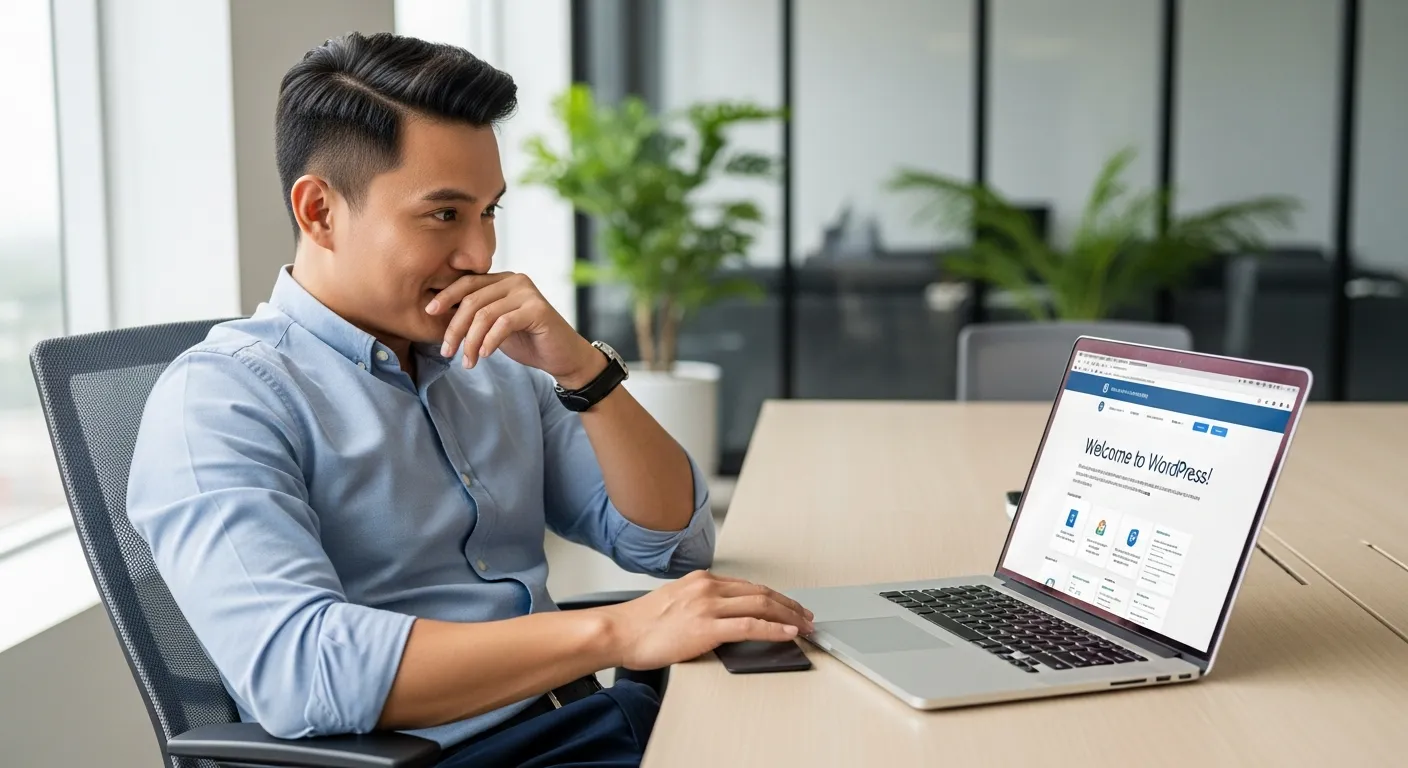 Chuyên gia IT thực hiện cách lấy lại mật khẩu WordPress thành công trên laptop và truy cập vào trang quản trị.