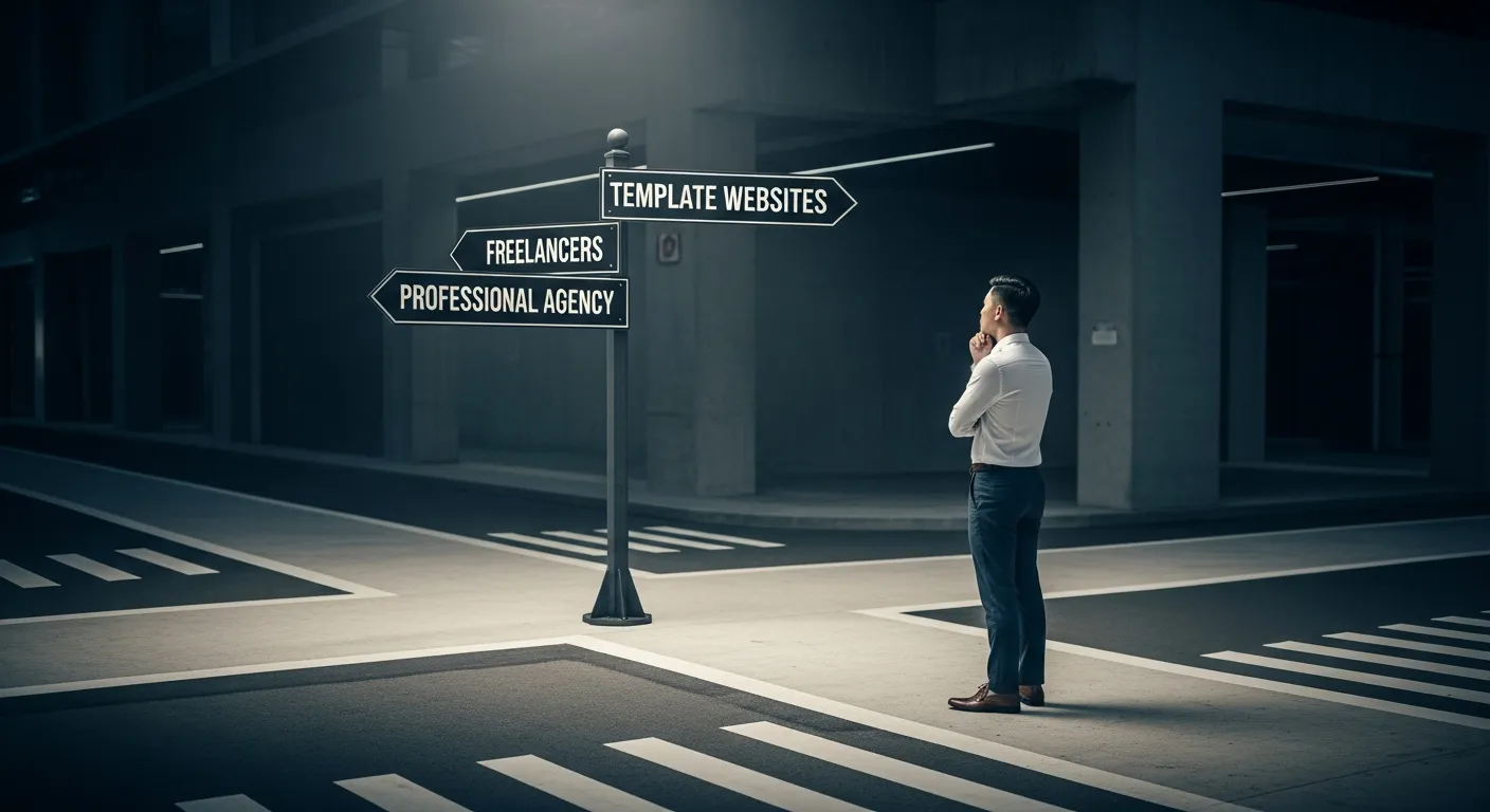 Doanh nghiệp đứng trước các lựa chọn thiết kế website giá rẻ, từ template, freelancer đến công ty chuyên nghiệp
