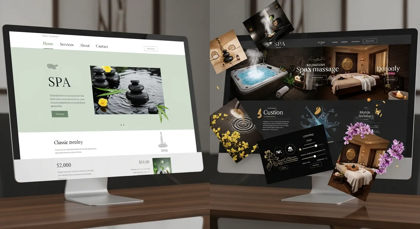 So sánh chi phí thiết kế website spa giữa giao diện có sẵn và giao diện thiết kế độc quyền