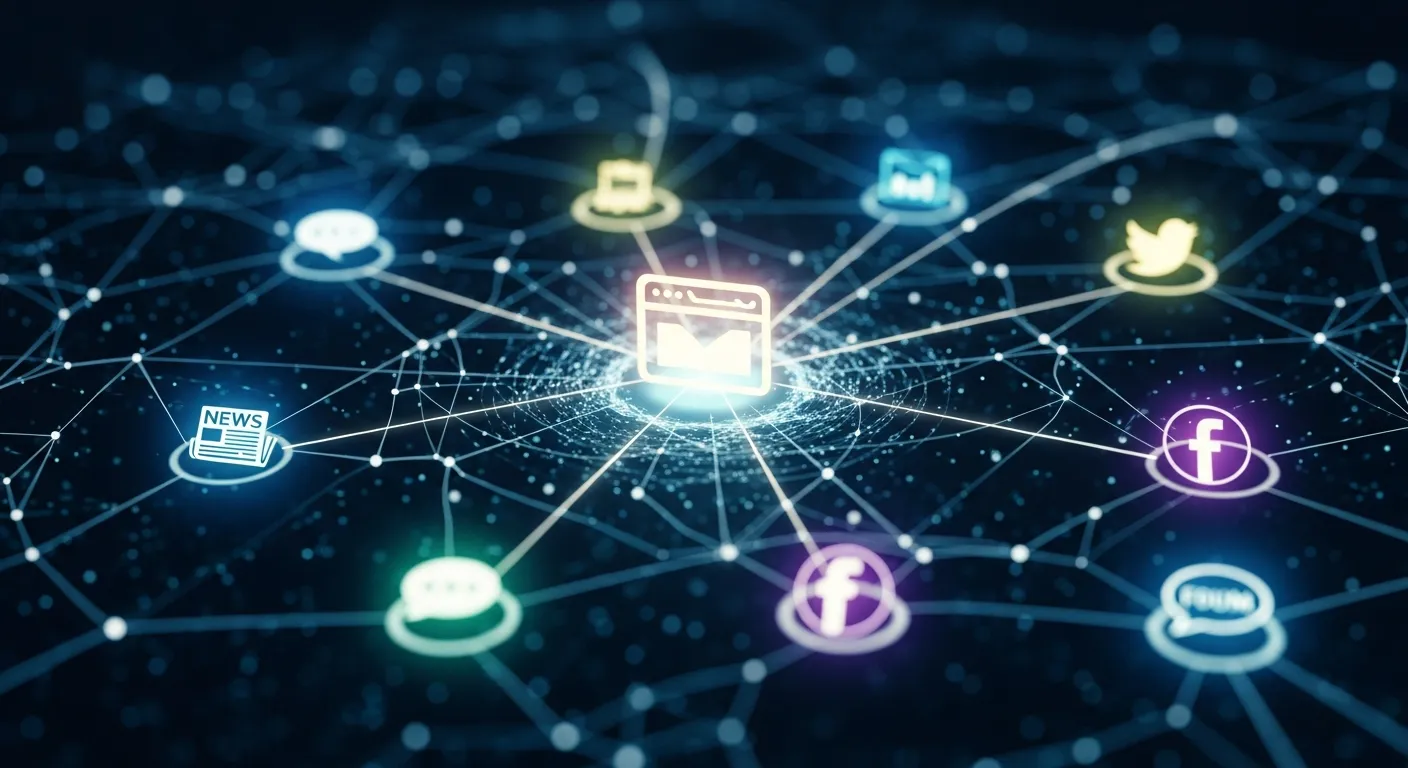 Hình ảnh mô tả mạng lưới backlink và các tín hiệu xã hội trong chiến lược SEO Offpage