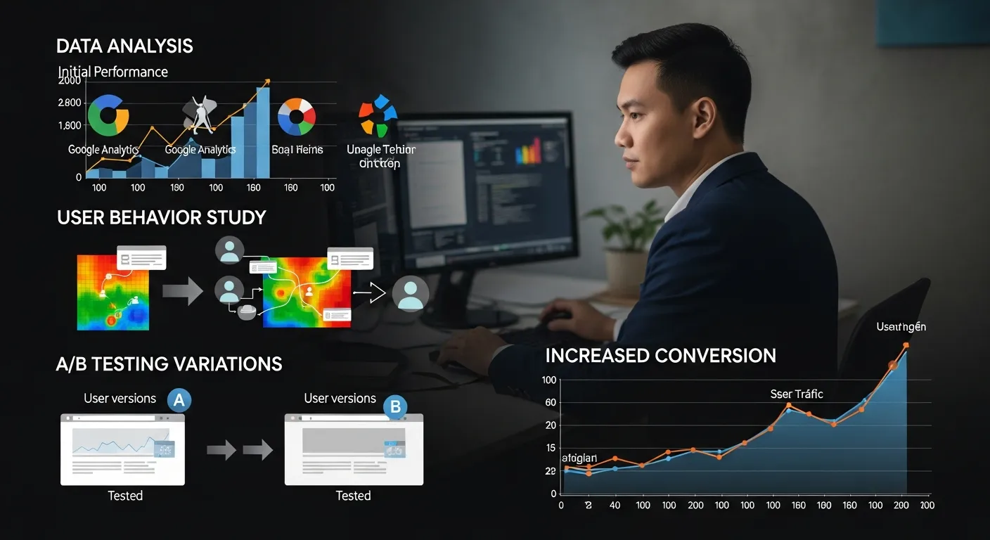 Sơ đồ quy trình chi tiết về cách tối ưu tỷ lệ chuyển đổi website hiệu quả