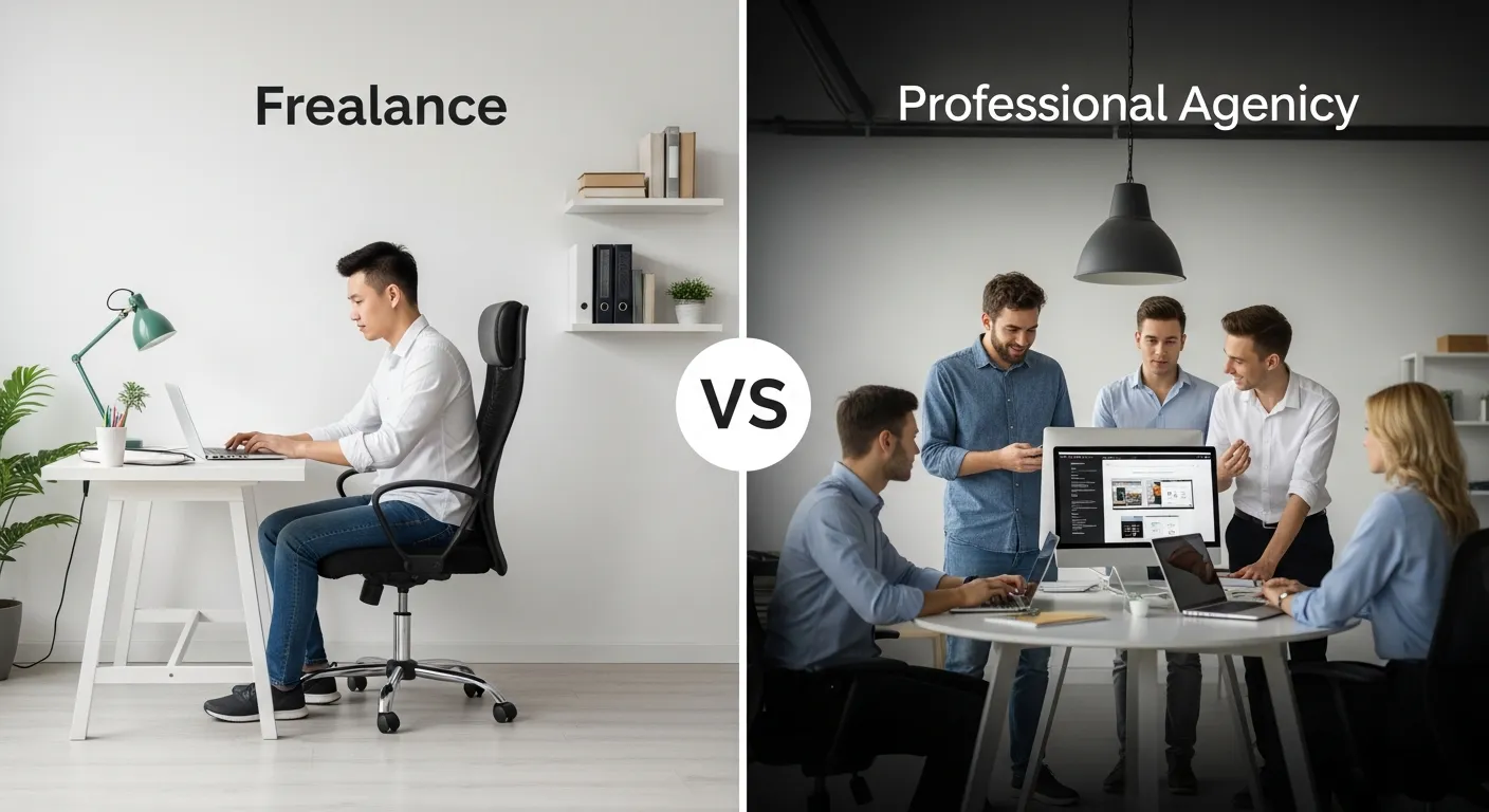 Bảng so sánh chi tiết giữa việc thuê freelancer và hợp tác với một công ty thiết kế website chuyên nghiệp
