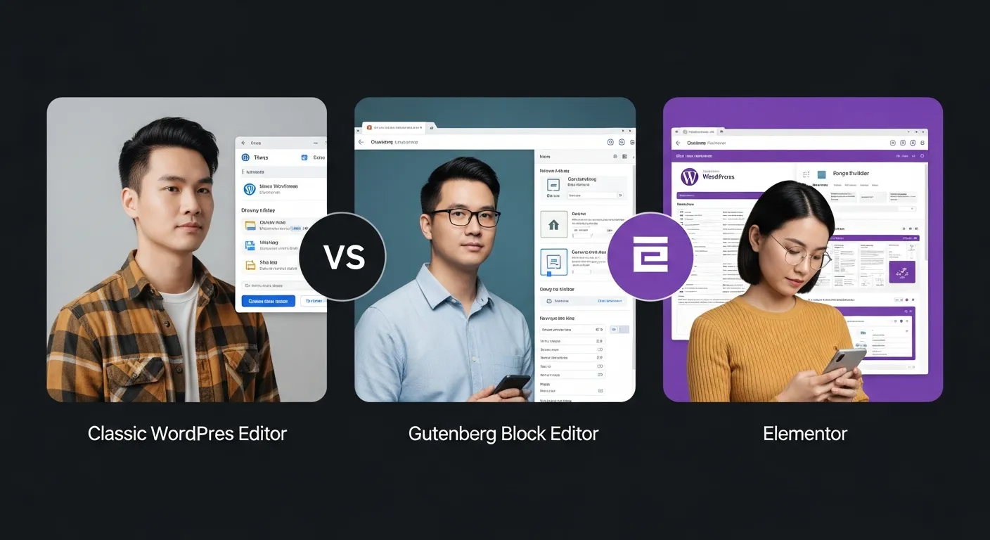 So sánh chi tiết ba trình soạn thảo phổ biến khi tạo trang WordPress mới