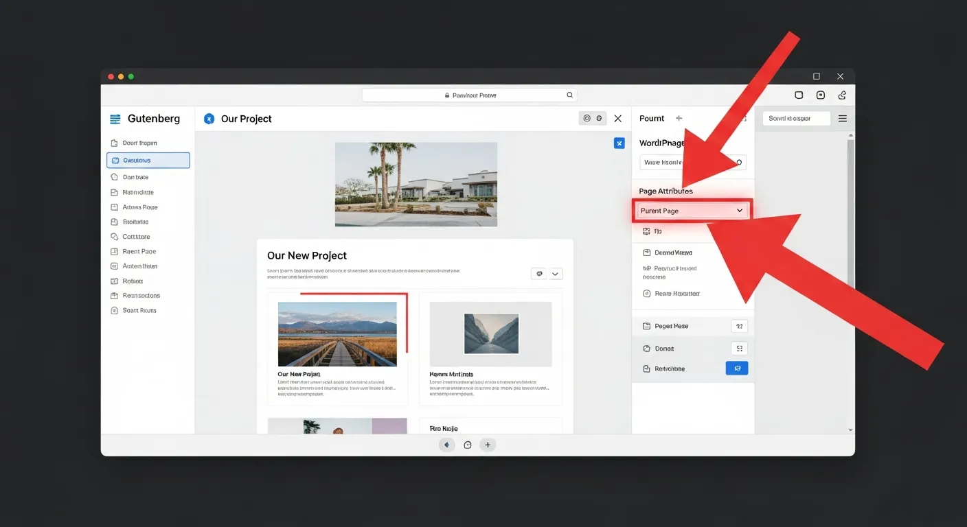 hướng dẫn cách tạo trang con trong wordpress bằng cách chọn trang mẹ trong mục thuộc tính trang