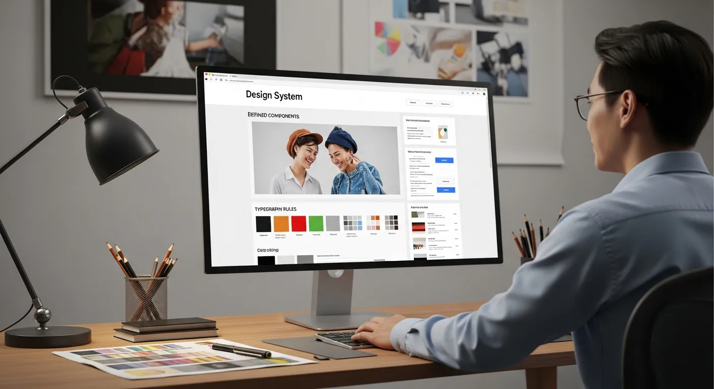 hệ thống thiết kế UI đảm bảo tính nhất quán về màu sắc, font chữ, icon trên toàn bộ website